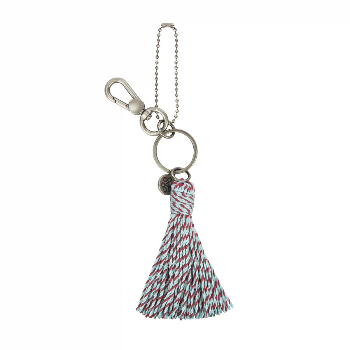 Dangles - Hand Crochet - Pale Aqua and Bing Cherry