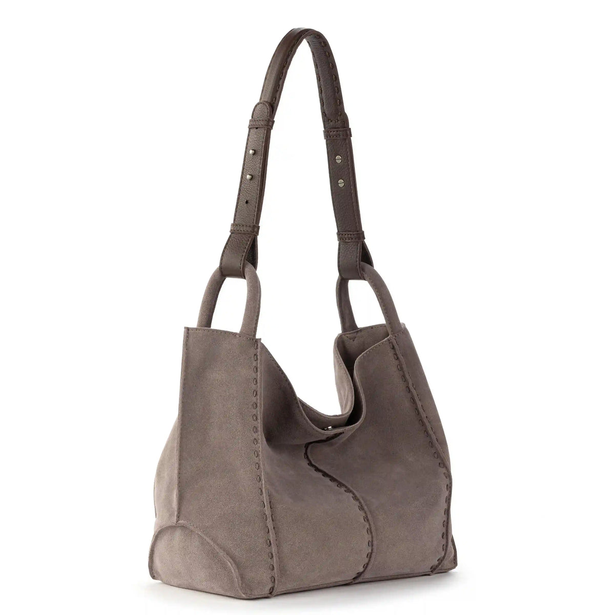 Los Feliz Medium Tote - Leather - Mushroom Suede