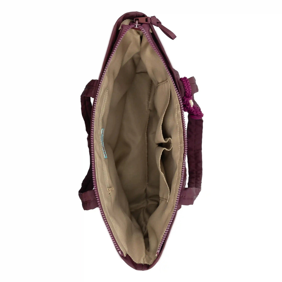 Banyan Shoulder Tote - EcoTwill - Black Cherry Flower Blossom Quilted