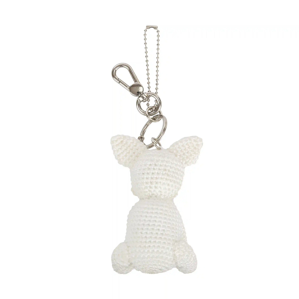Yarnicharmz Dangle - Hand Crochet - White Frenchie