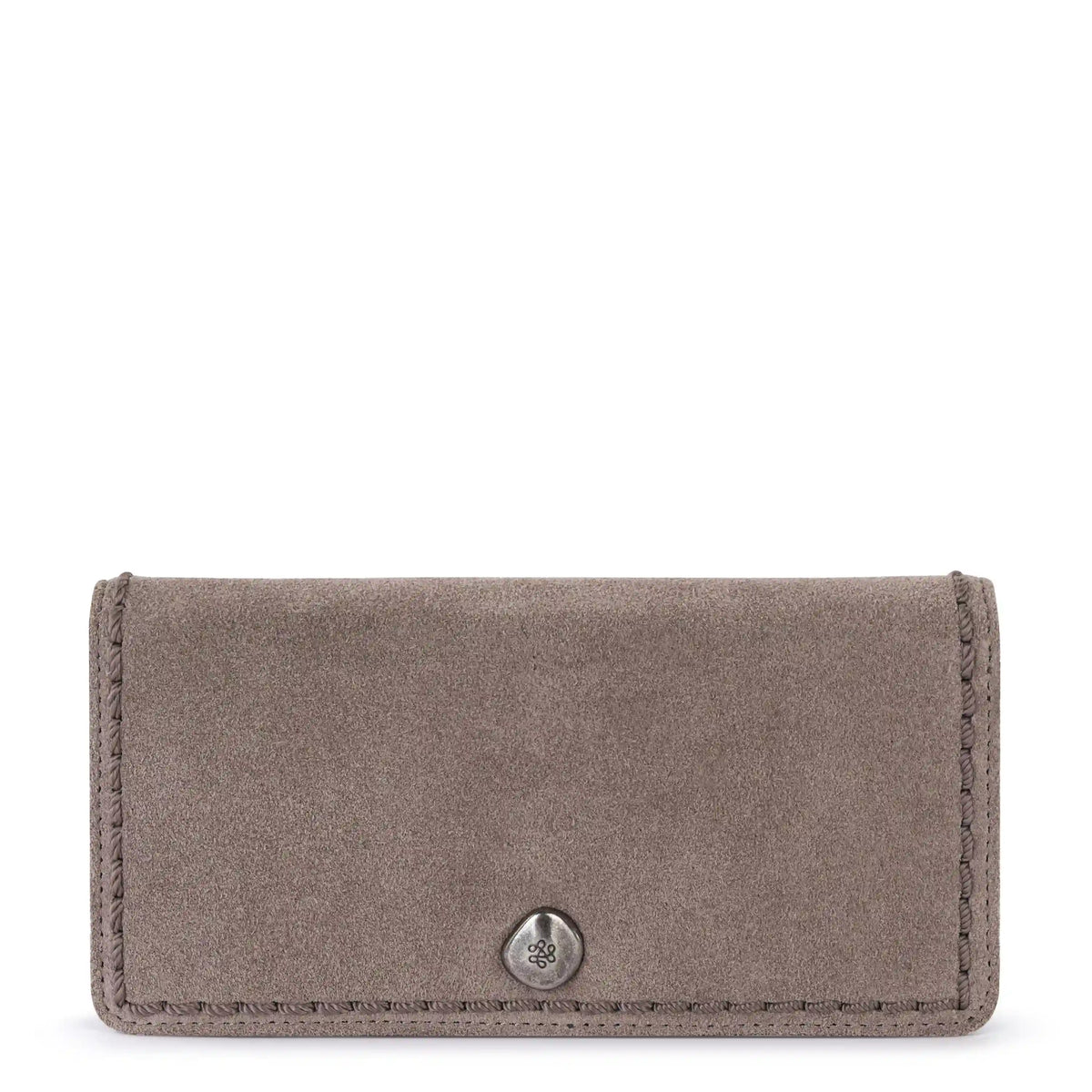 Mira Large Wallet - Leather - Mushroom Suede