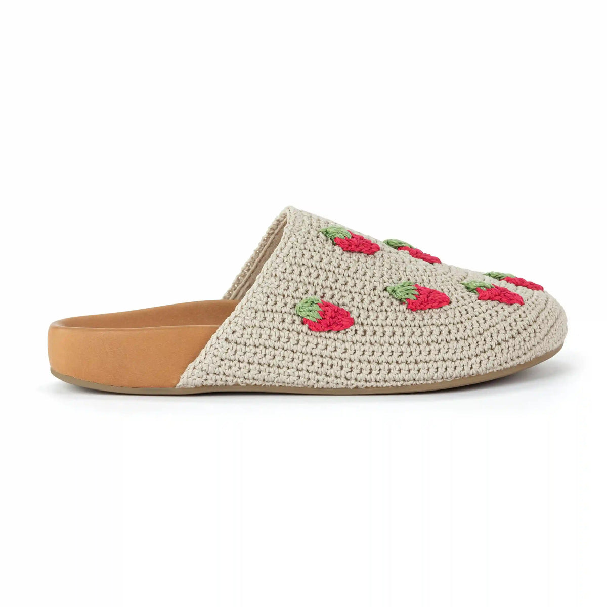 Bolinas Clog - Hand Crochet - Natural Strawberries