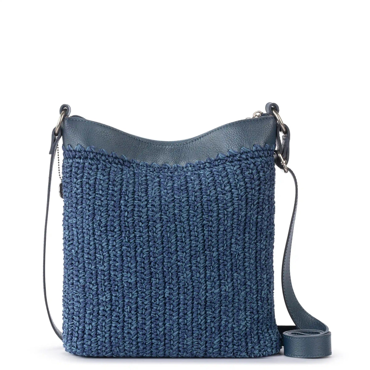 Lucia Crossbody - Hand Crochet - Denim Tonal Straw