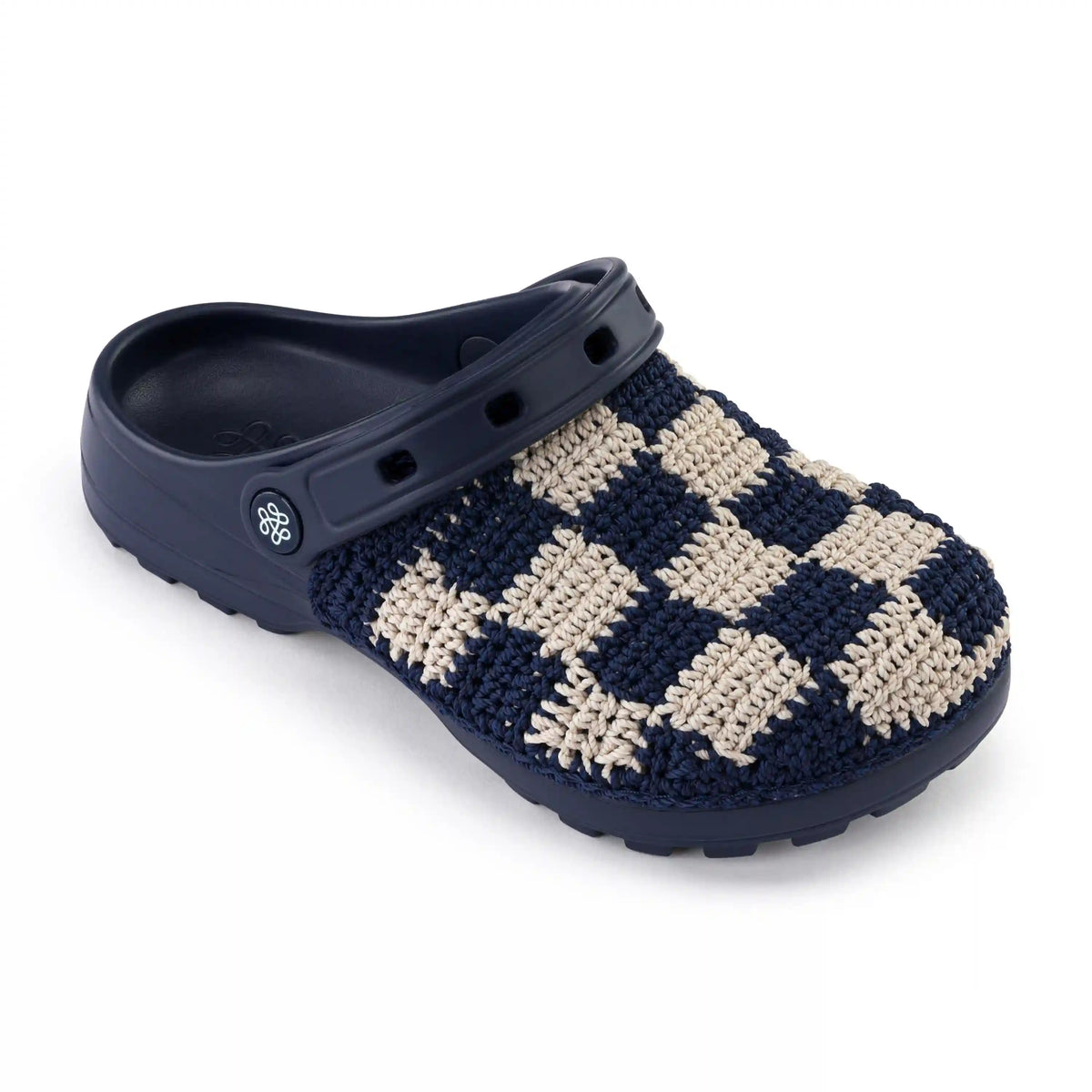 Bolo Clog - Hand Crochet - Denim Check