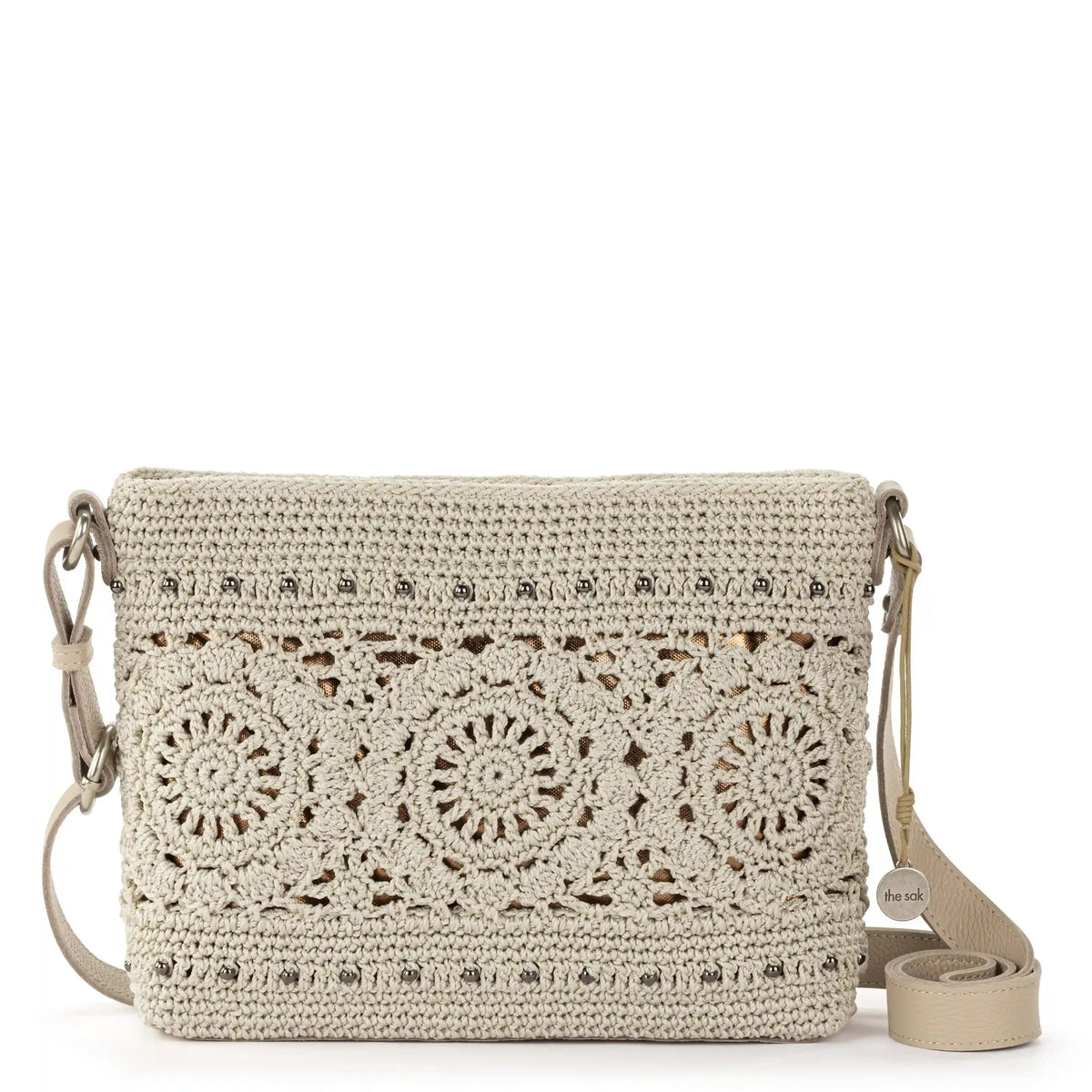 Melrose Crossbody - Hand Crochet - Natural Medallion
