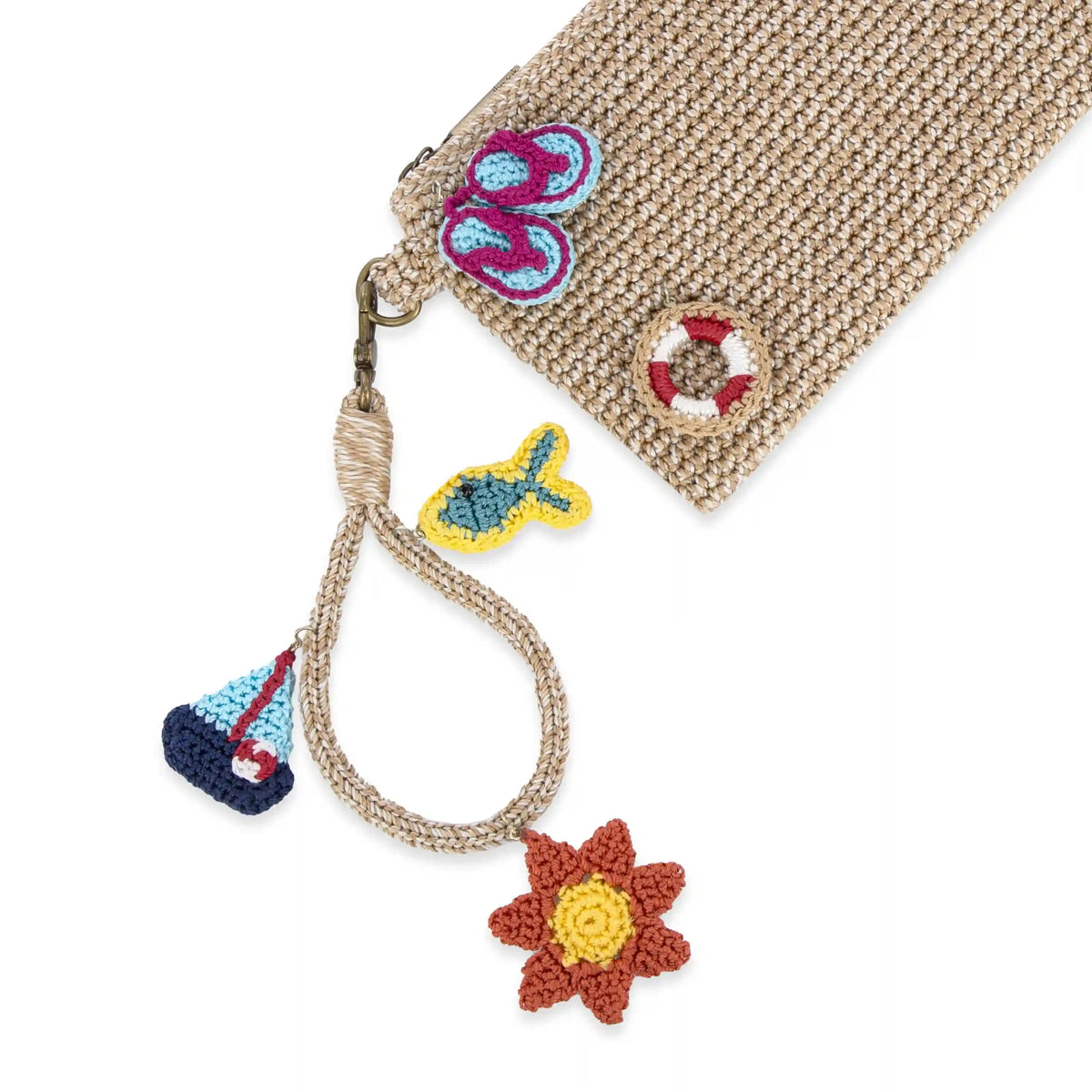 Vita Wristlet - Hand Crochet - Bamboo Static