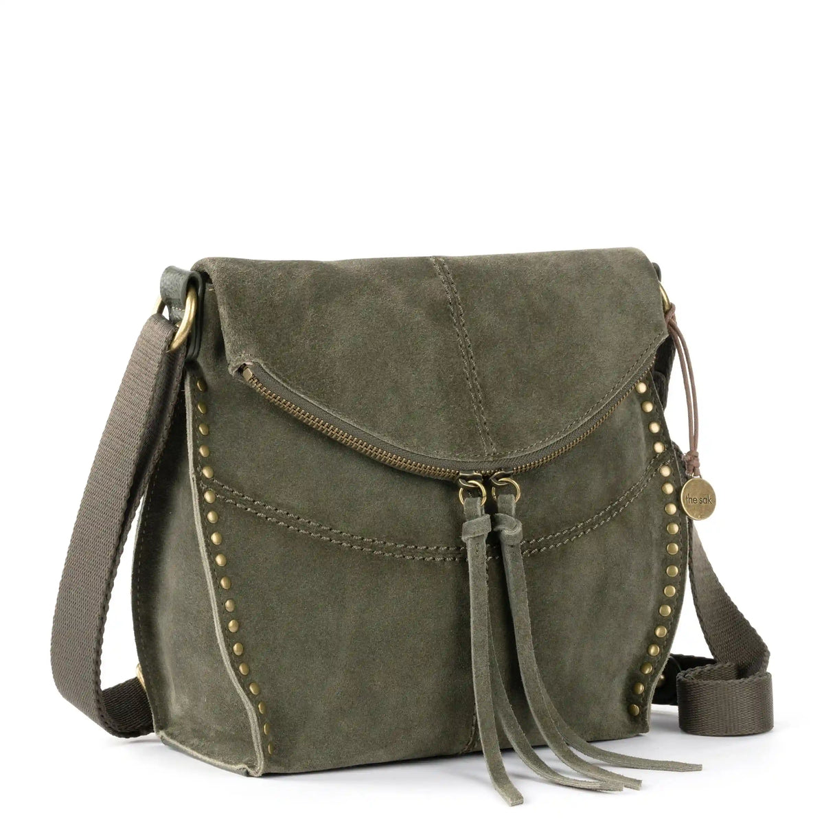 Silverlake Flap Crossbody - Leather - Moss Suede