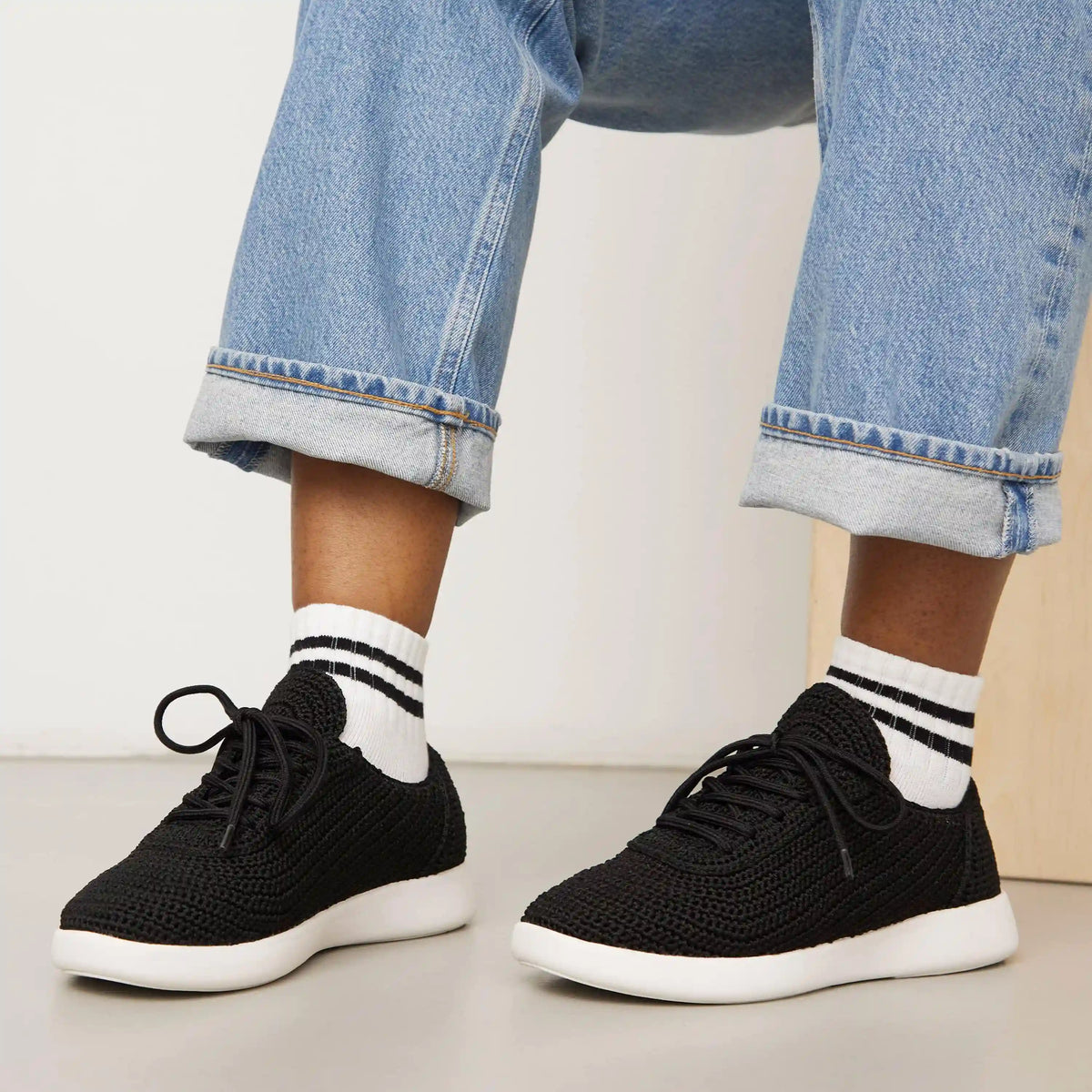 Asha Sneaker - Hand Crochet - Black