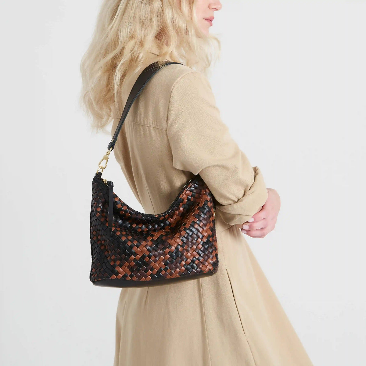 Juniper Small Hobo - Leather - Espresso Woven