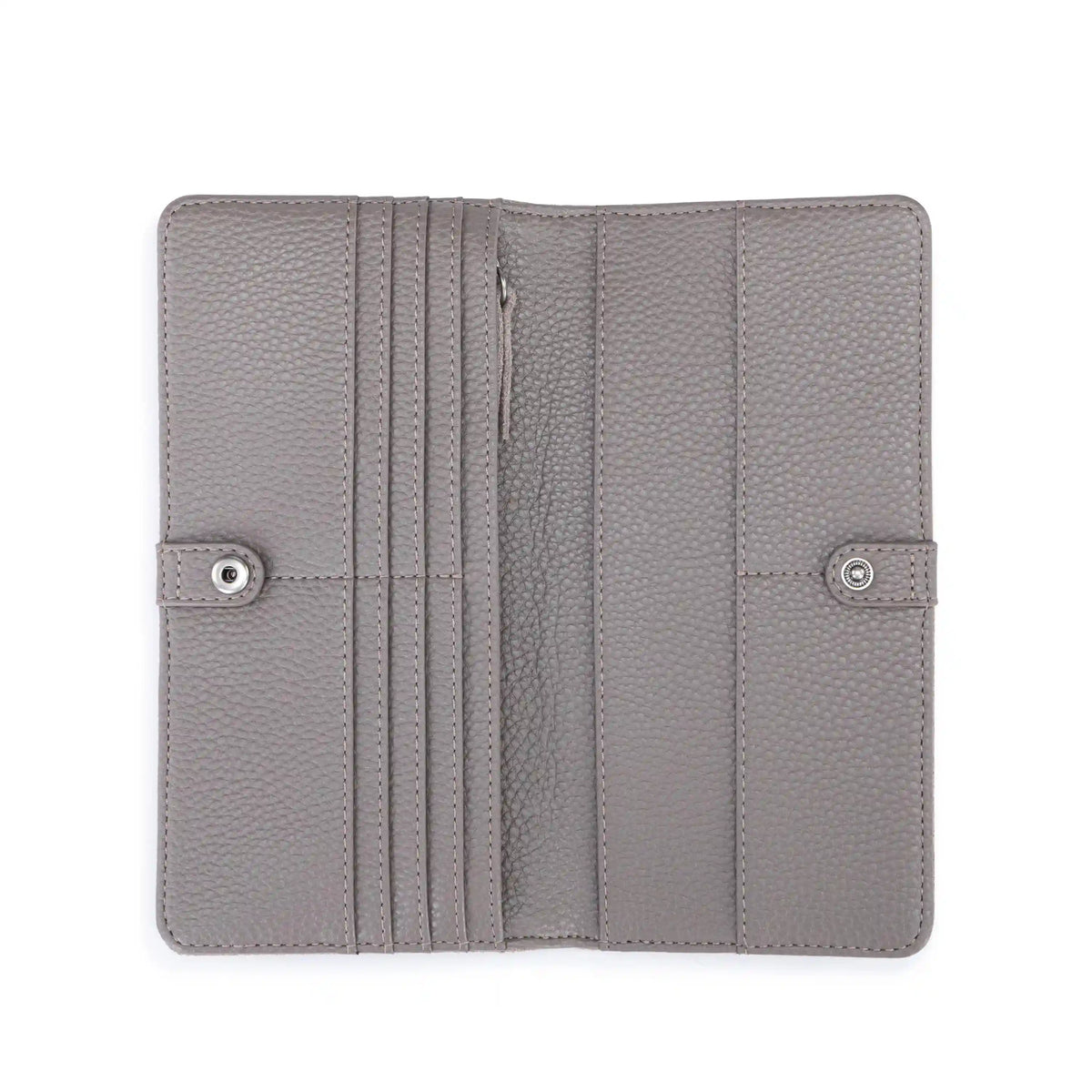 Mira Large Wallet - Leather - Mushroom Suede