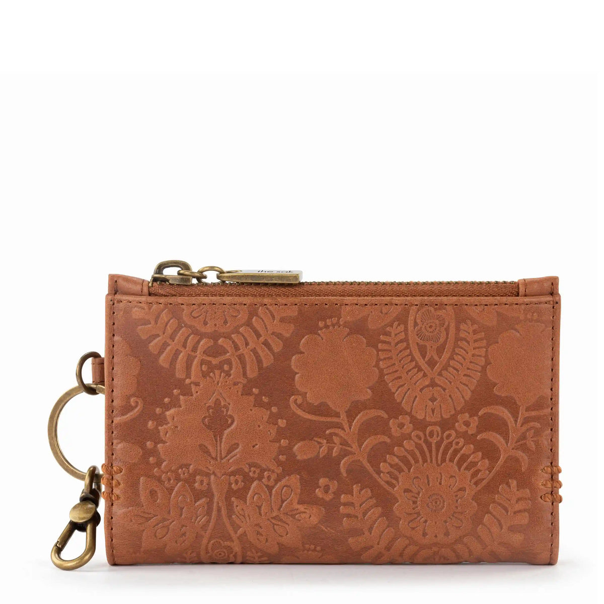 Encino Essential Wallet - Leather - Tobacco Floral Embossed