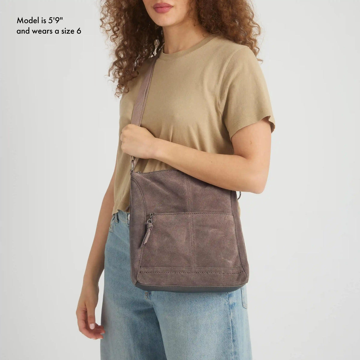 Lucia Crossbody - Leather - Mushroom Suede