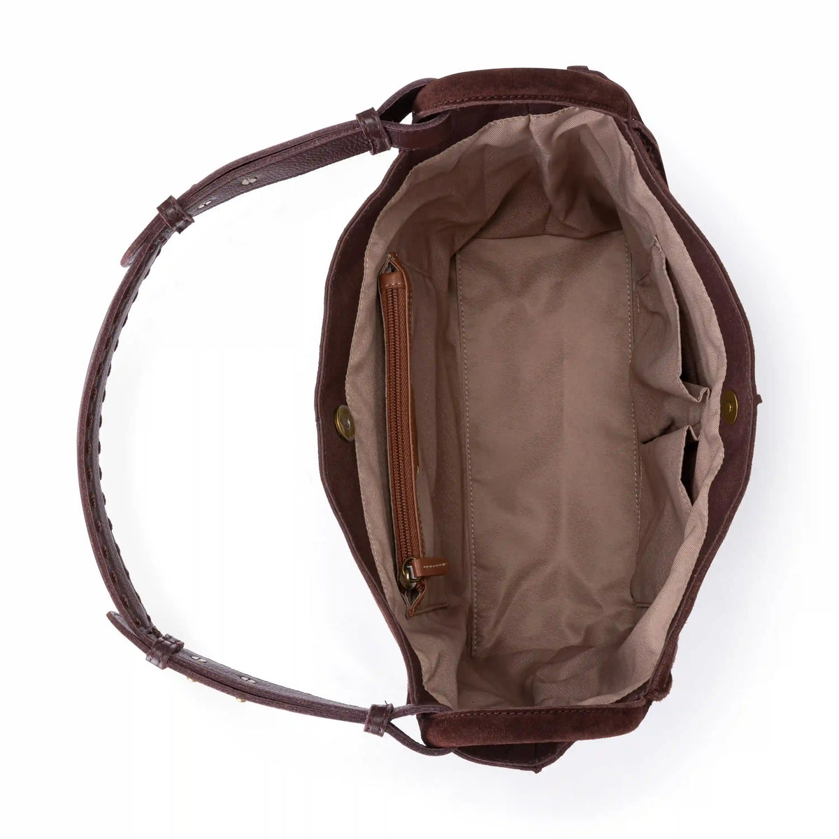 Los Feliz Medium Tote - Leather - Mahogany Suede