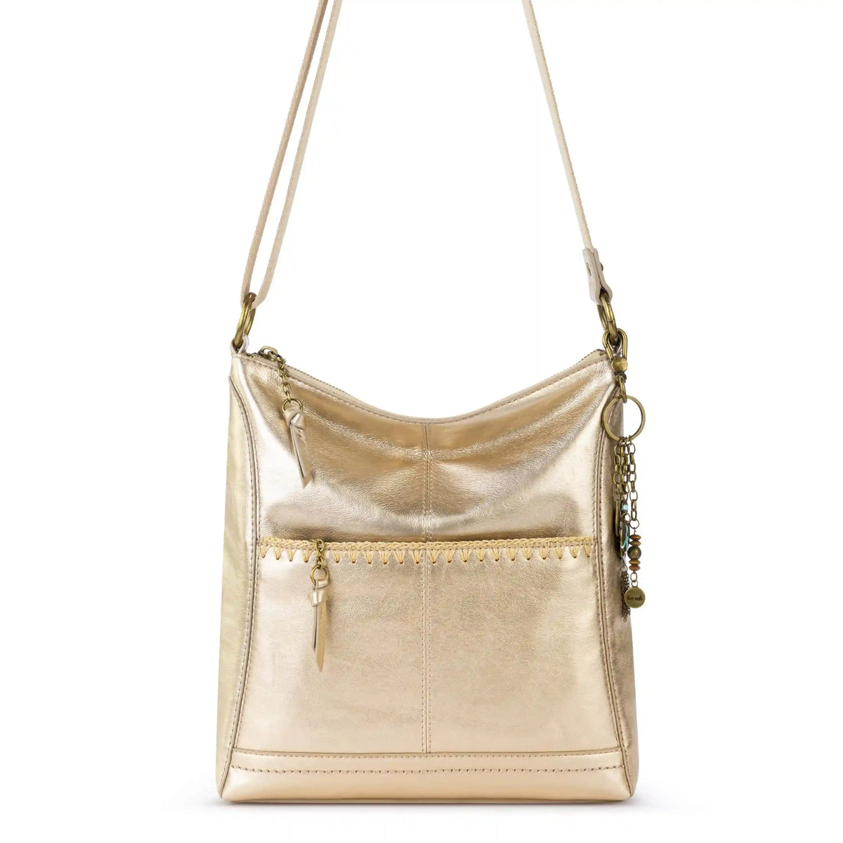 Lucia Crossbody - Leather - Light Gold