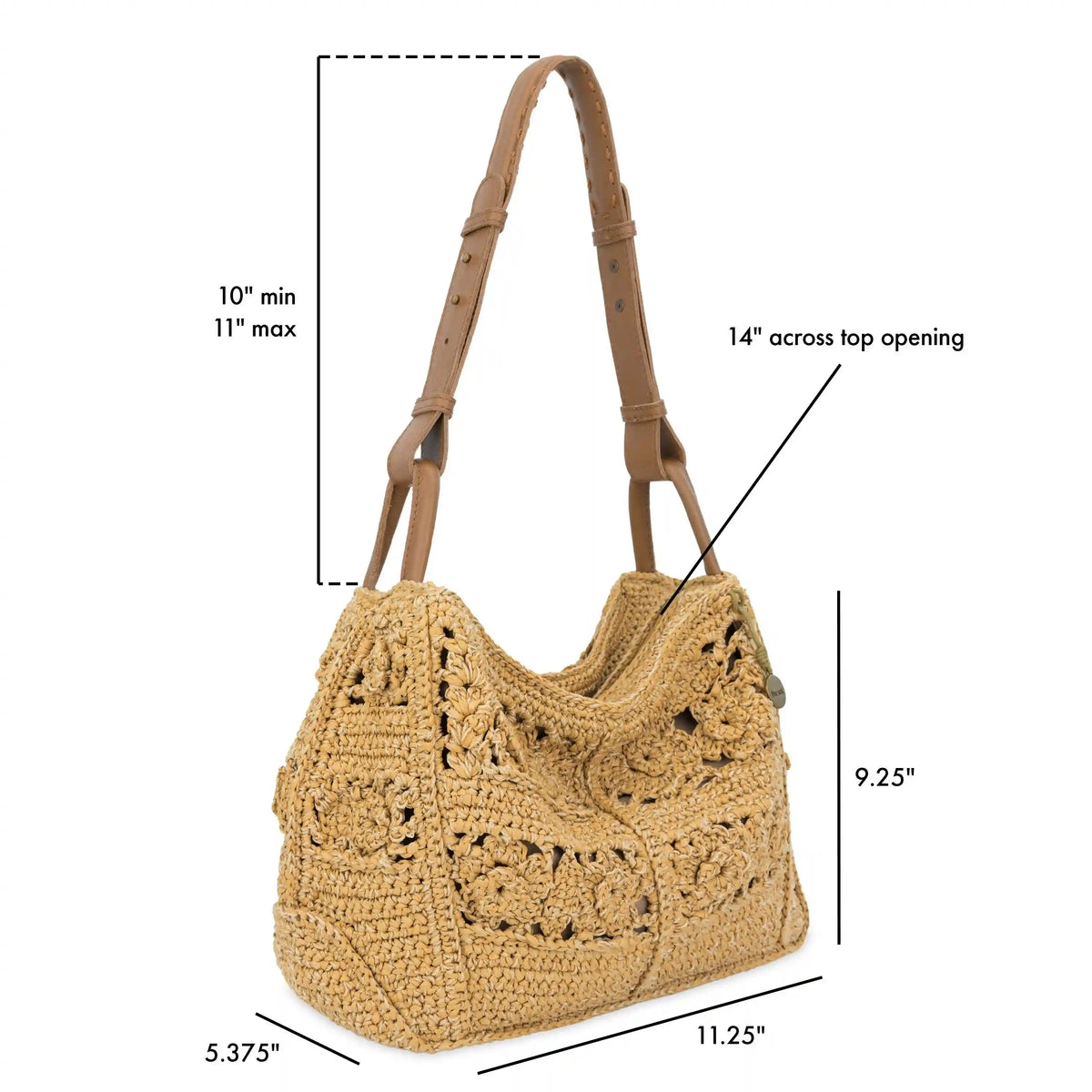 Los Feliz Hobo - Hand Crochet - Natural Tonal Flower