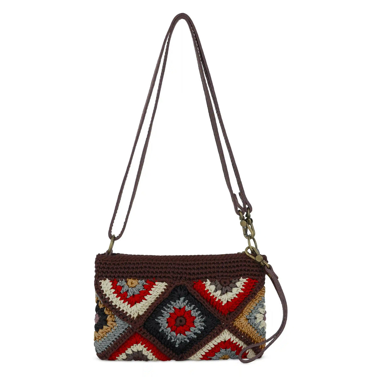 Vita Convertible Wristlet - Hand Crochet - Walnut Patch