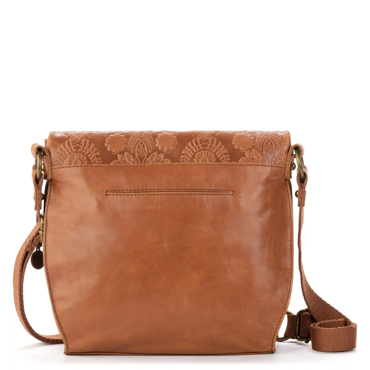 Silverlake Flap Crossbody - Leather - Tobacco Floral Embossed