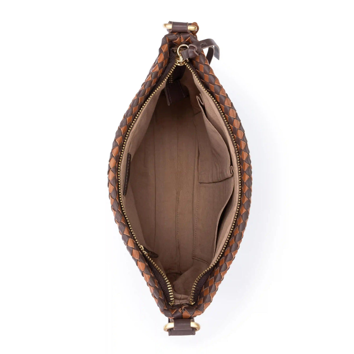 Melrose Crossbody - Leather - Mahogany Cognac Woven