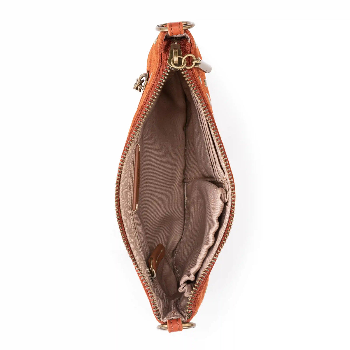 Vita Convertible Wristlet - Leather - Persimmon Suede Gold Stud