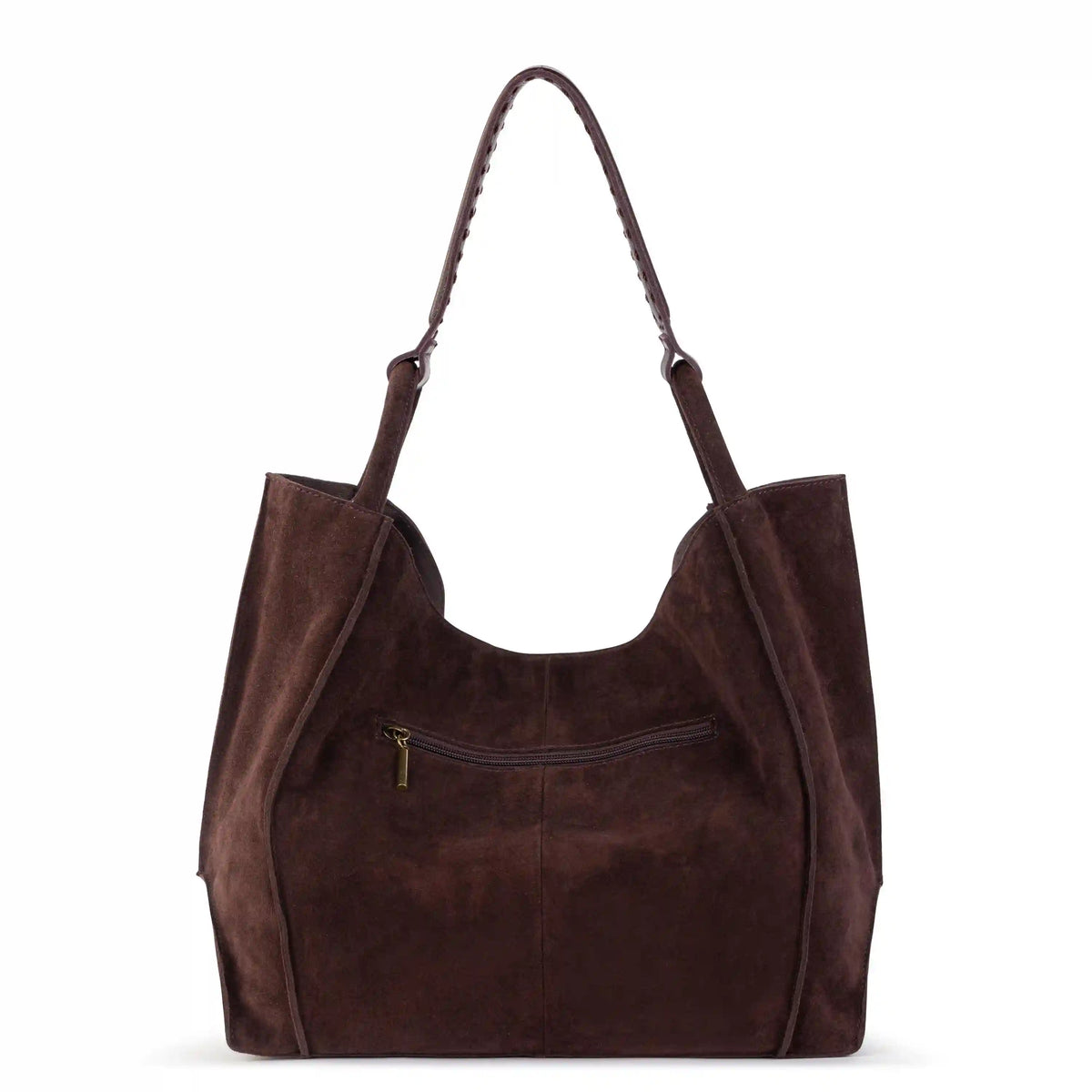 Los Feliz Large Tote - Leather - Mahogany Suede