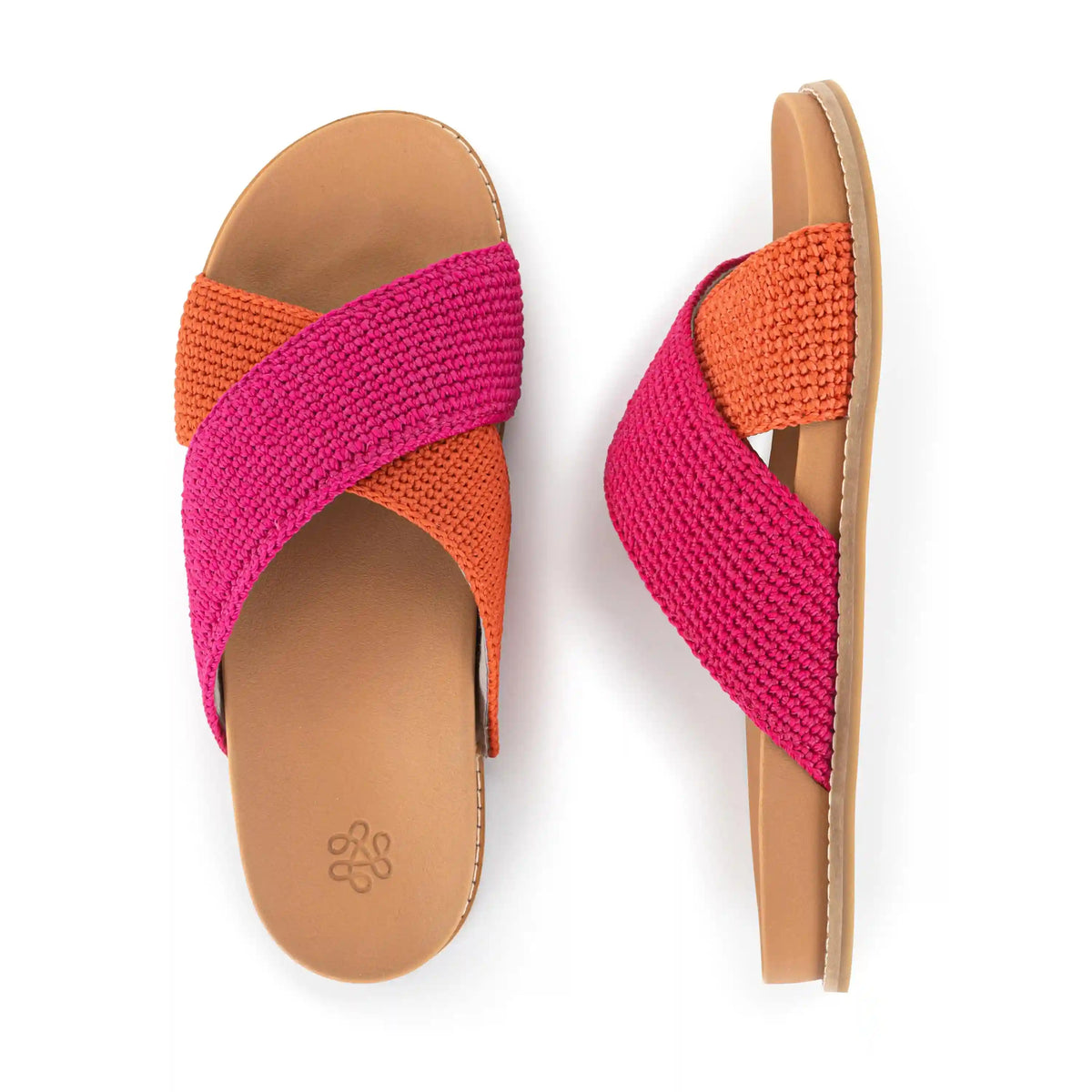 Penelope Sandal - Hand Crochet - Pinkberry Cayenne Block