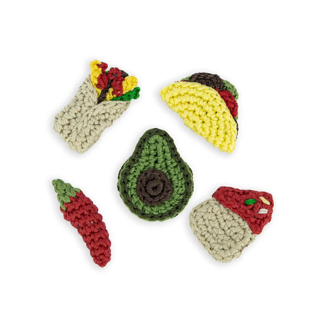 Yarnicharmz 5 Pack - Hand Crochet - Mexican Food