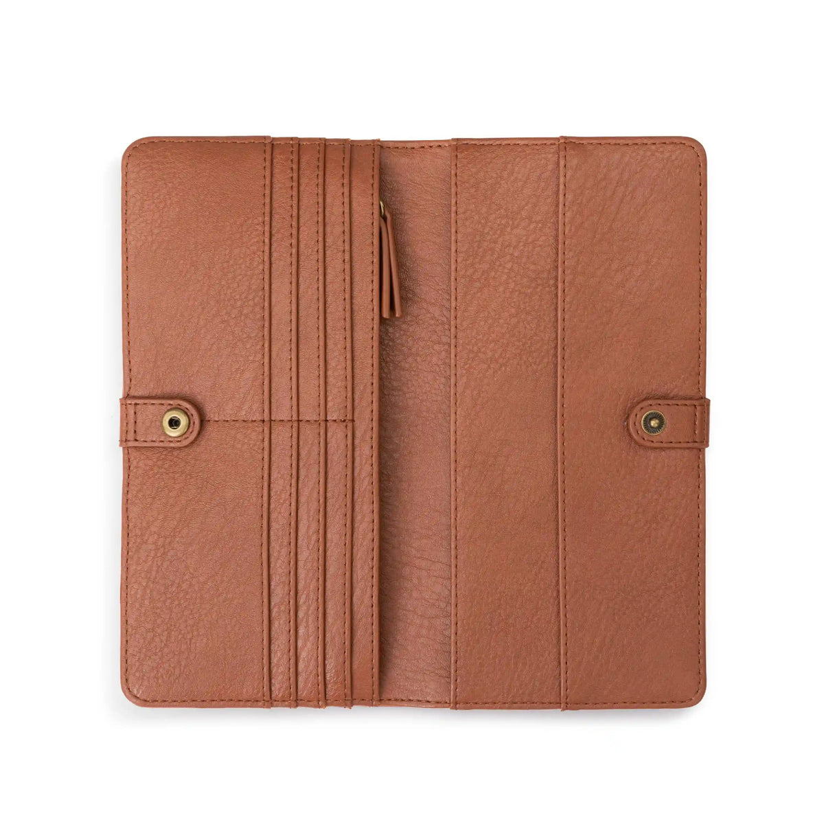 Mira Large Wallet - Leather - Tobacco Floral Embossed