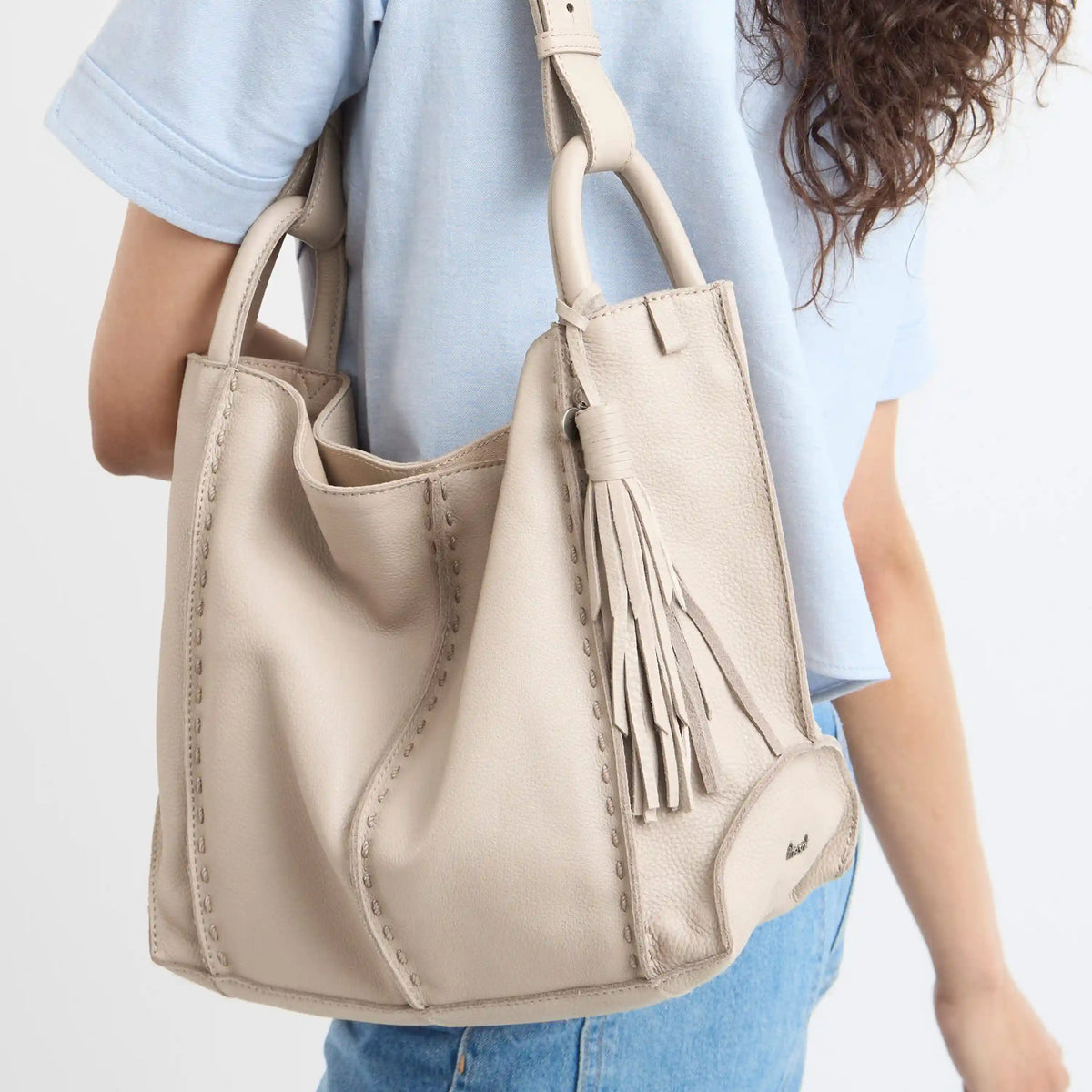 Los Feliz Medium Tote - Leather - Sand