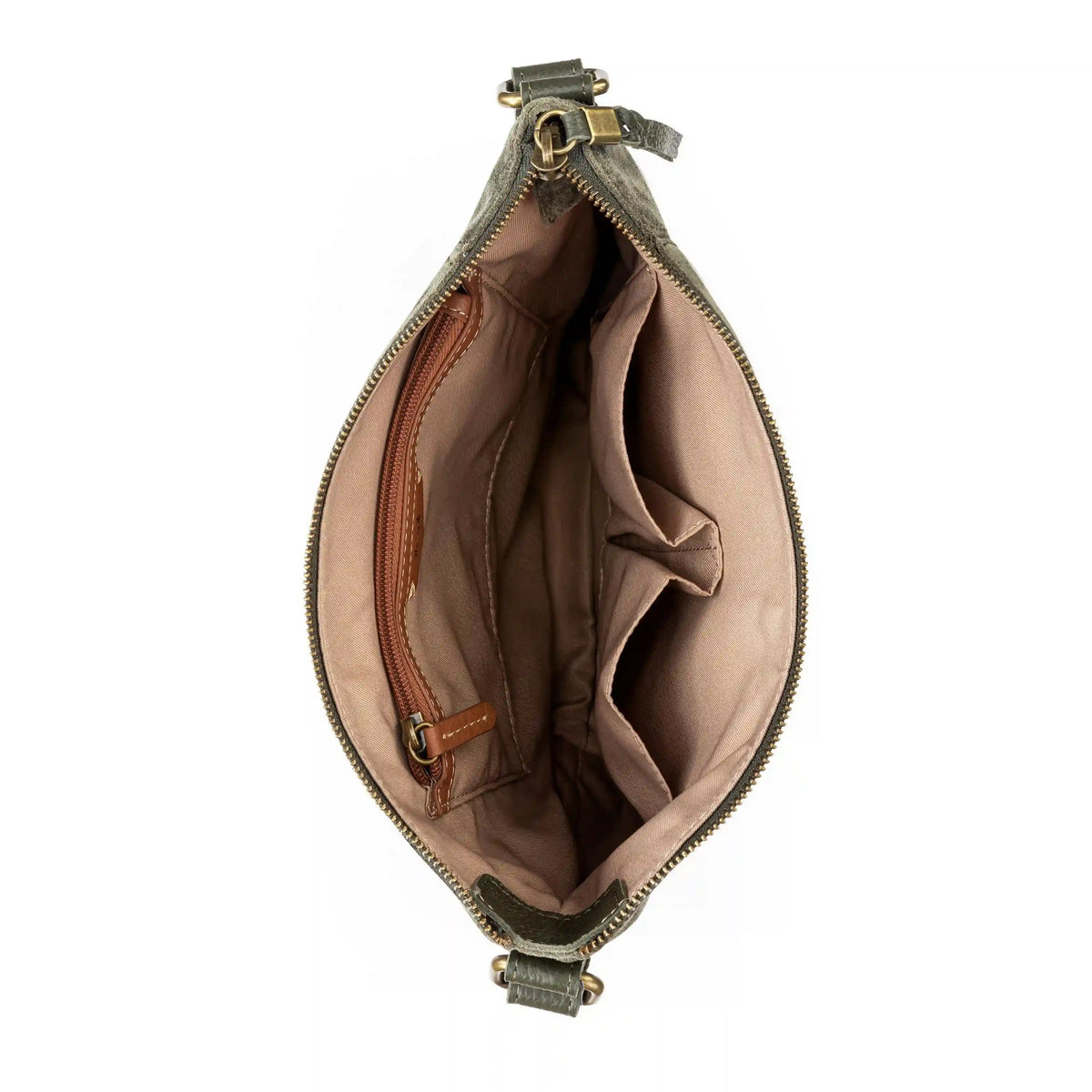Ashland Crossbody - Leather - Moss Suede