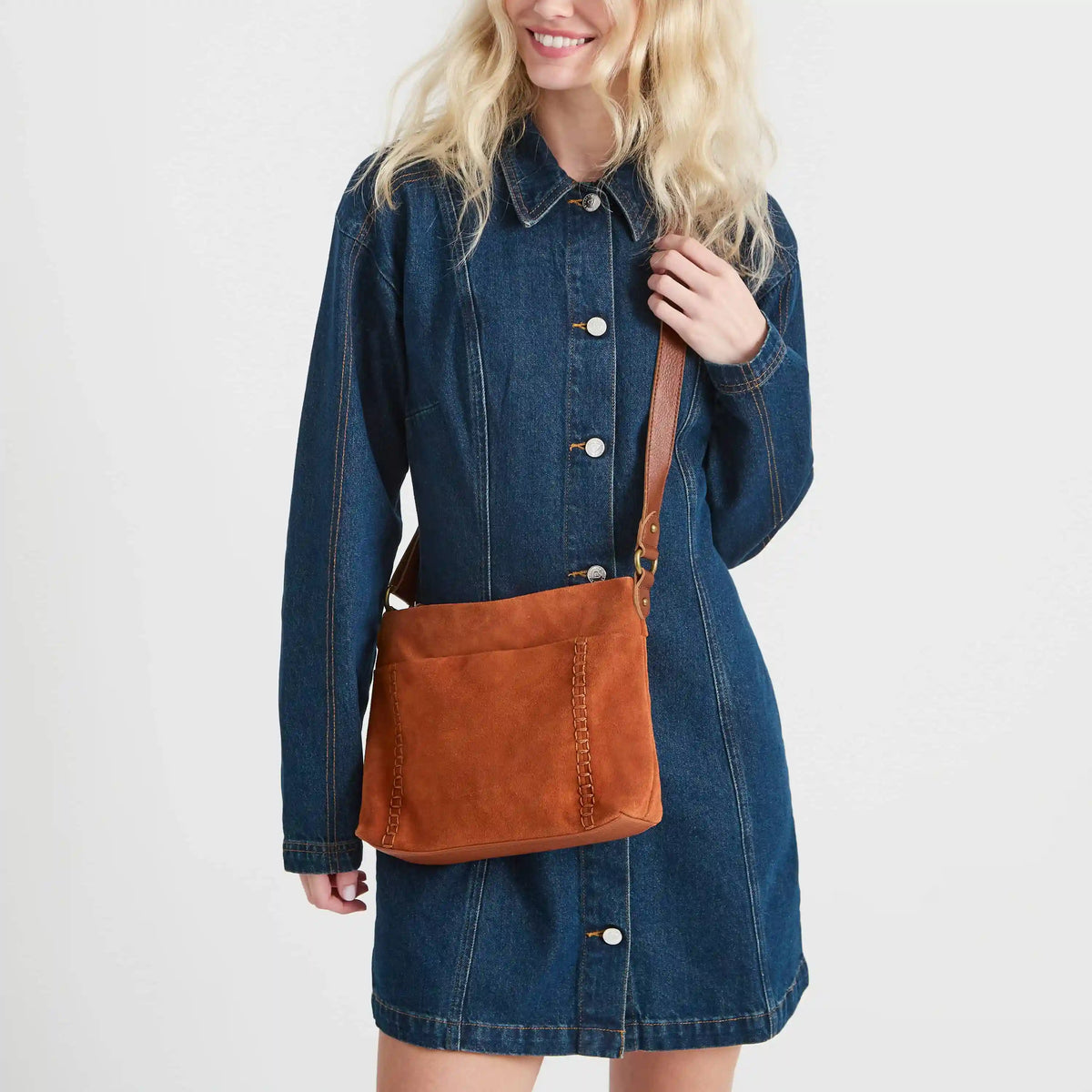 Melrose Crossbody - Leather - Persimmon Suede