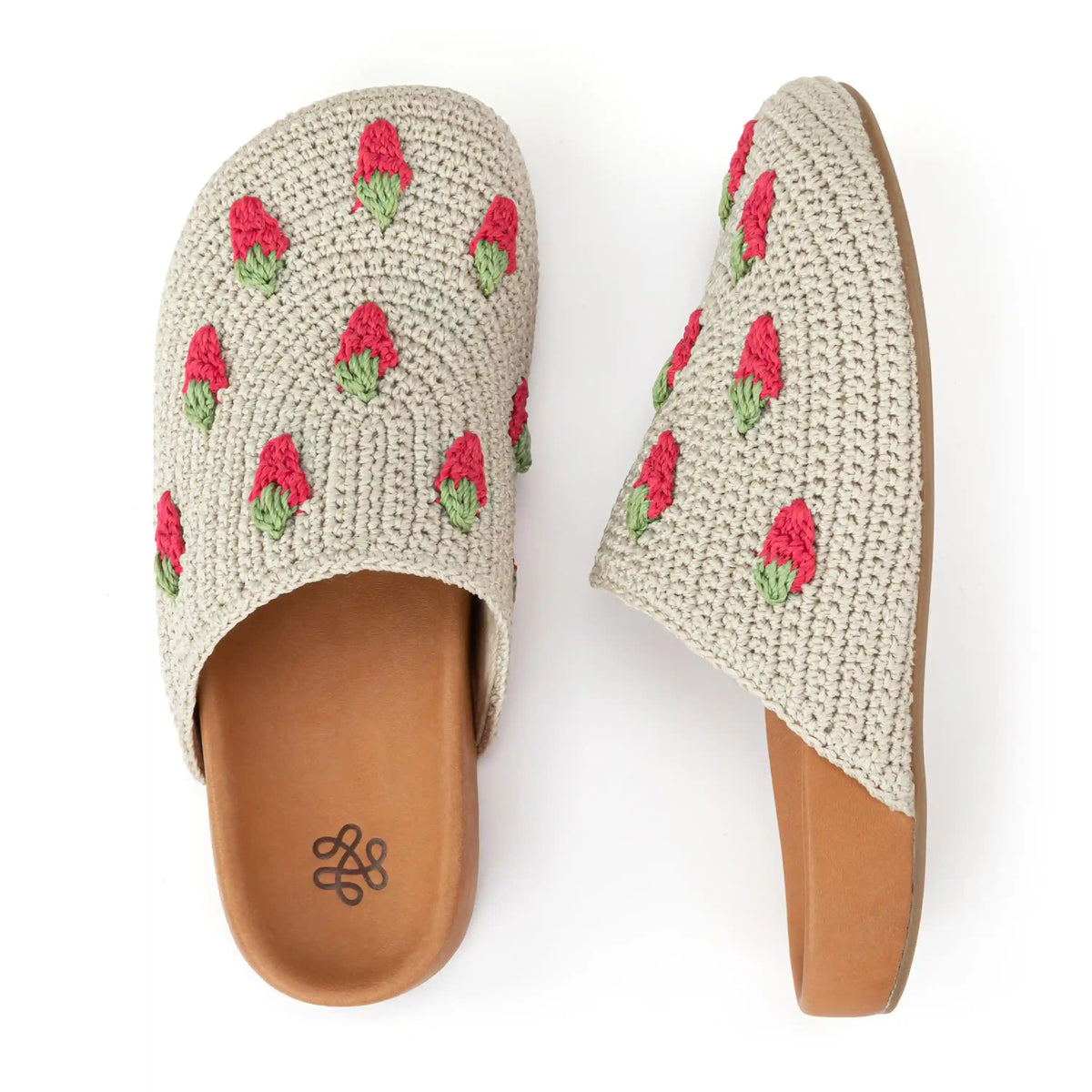 Bolinas Clog - Hand Crochet - Natural Strawberries