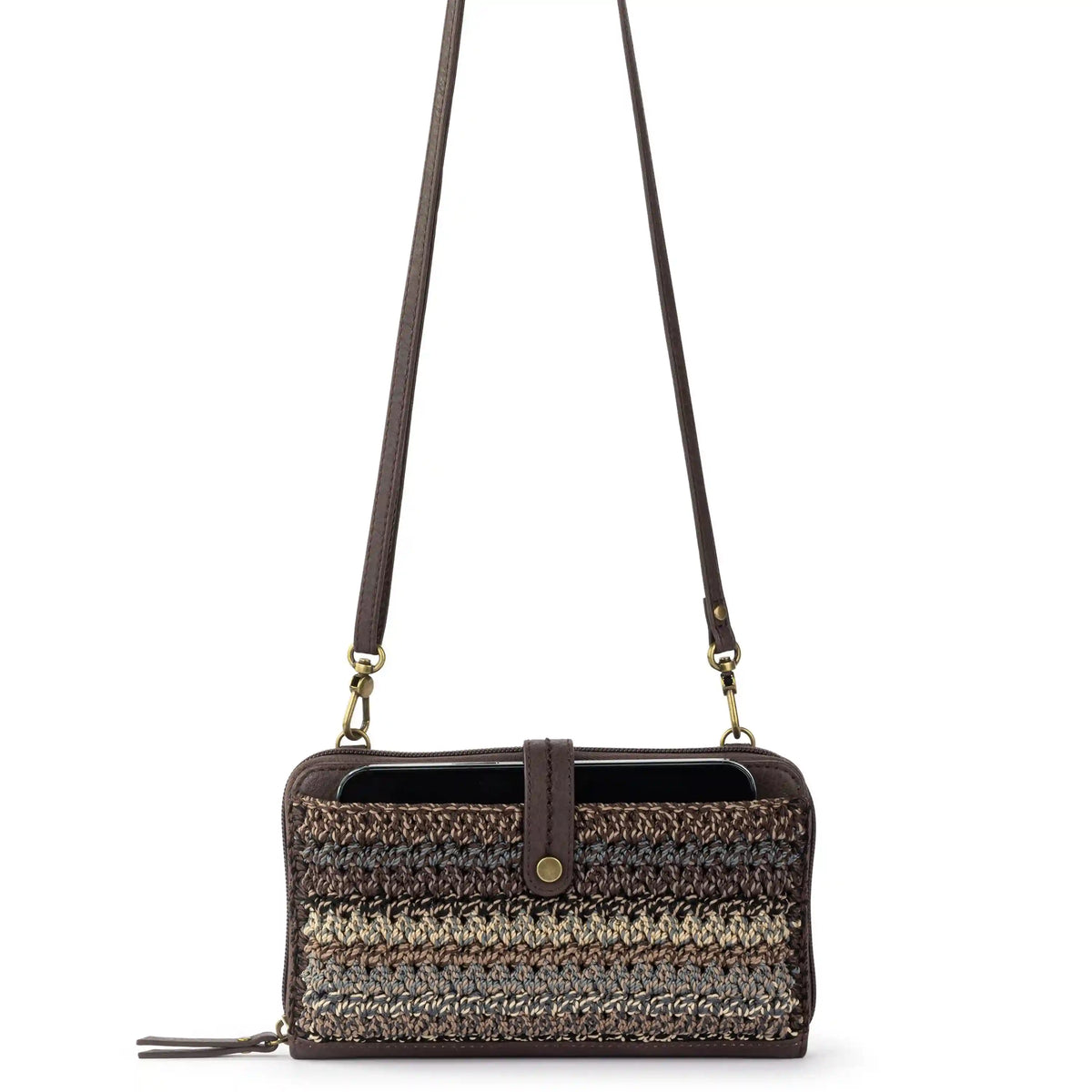 Iris Smartphone Wallet - Hand Crochet - Aspen Stripe