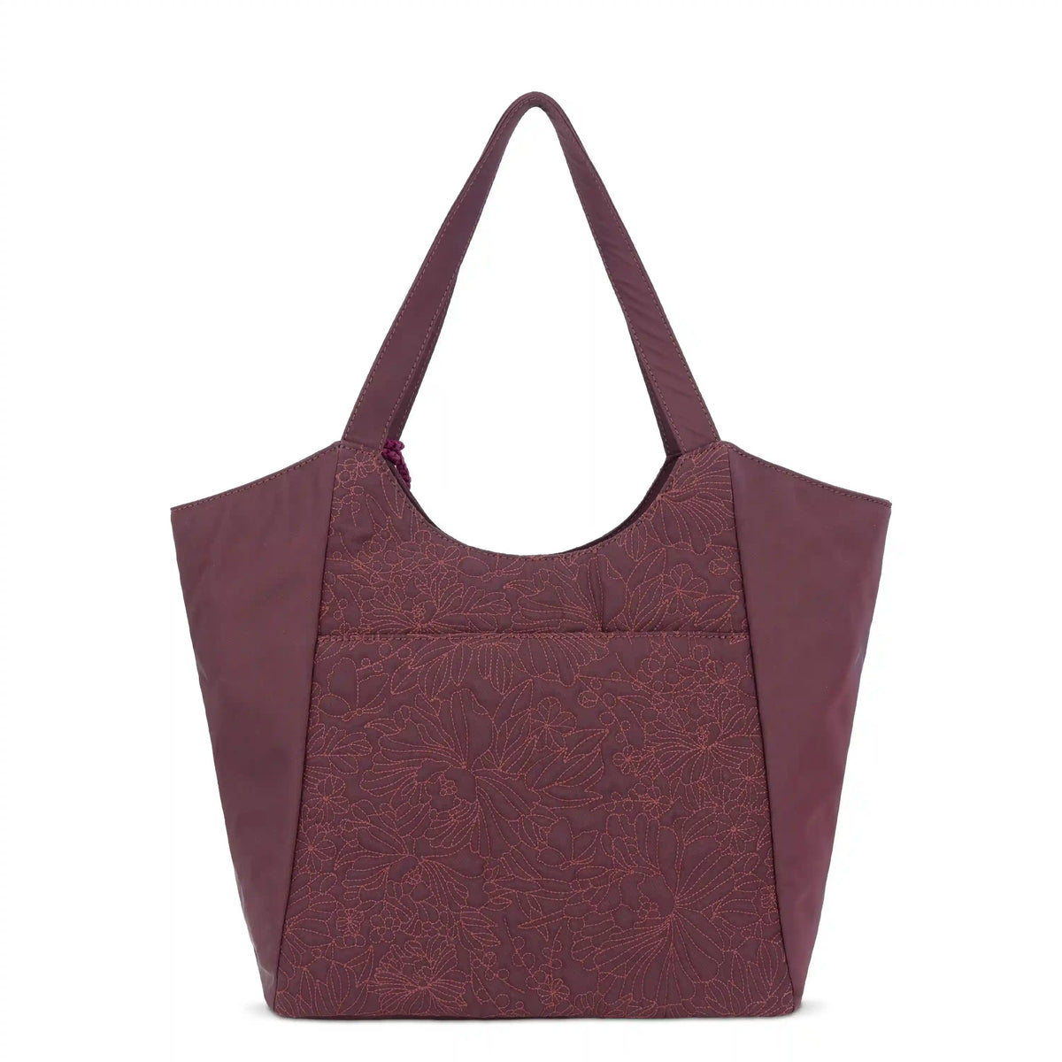 Roma Large Tote - EcoTwill - Black Cherry Flower Blossom Quilted