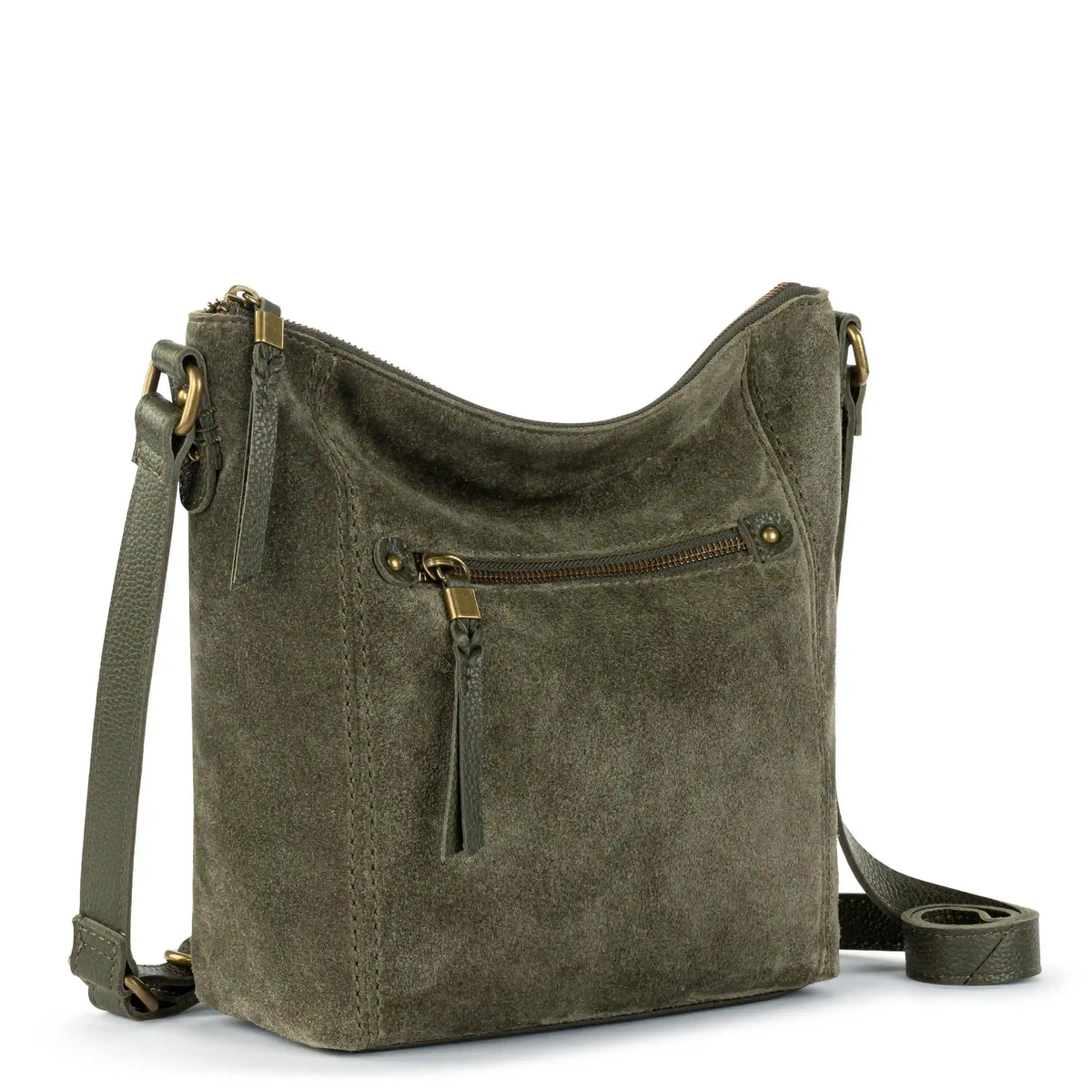 Ashland Crossbody - Leather - Moss Suede