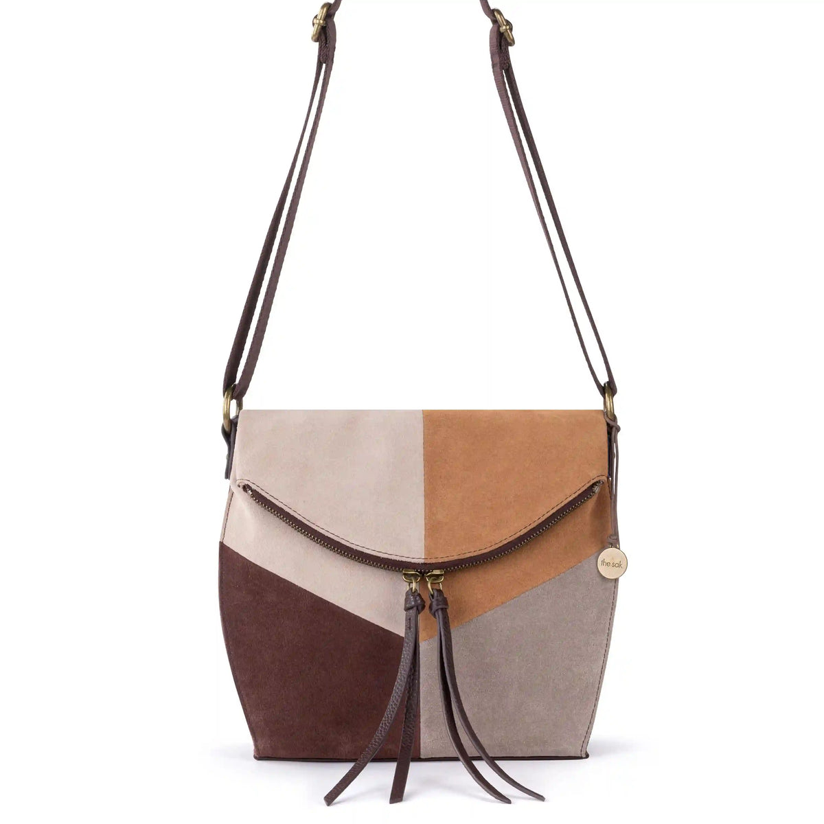 Silverlake Flap Crossbody - Leather - Mahogany Suede Block
