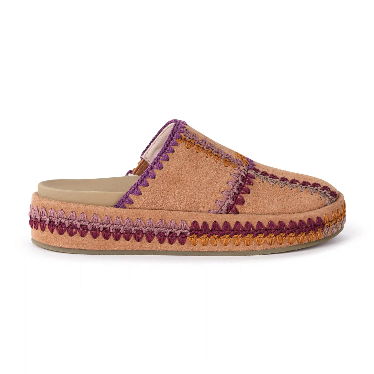 Bryn Platform Clog - Leather - Harvest Suede Patch
