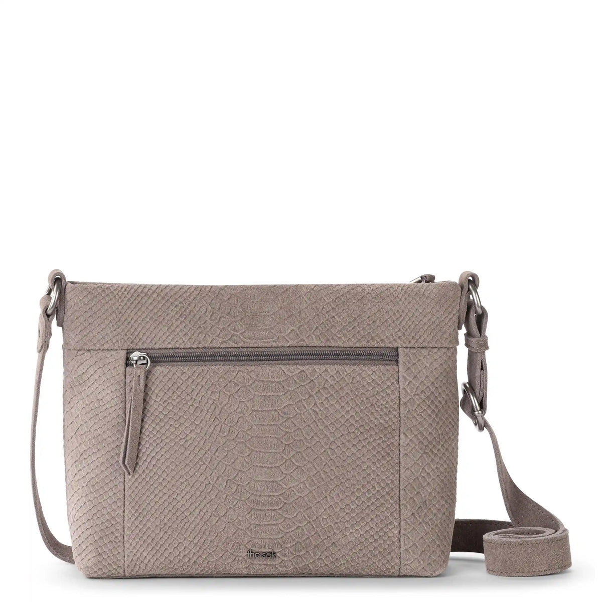 Melrose Crossbody - Leather - Mushroom Croco Suede