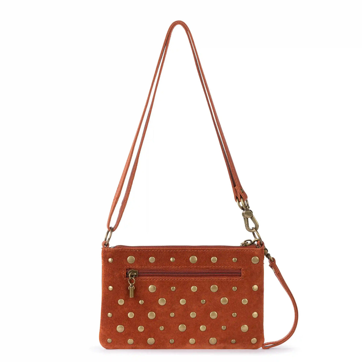 Vita Convertible Wristlet - Leather - Persimmon Suede Gold Stud