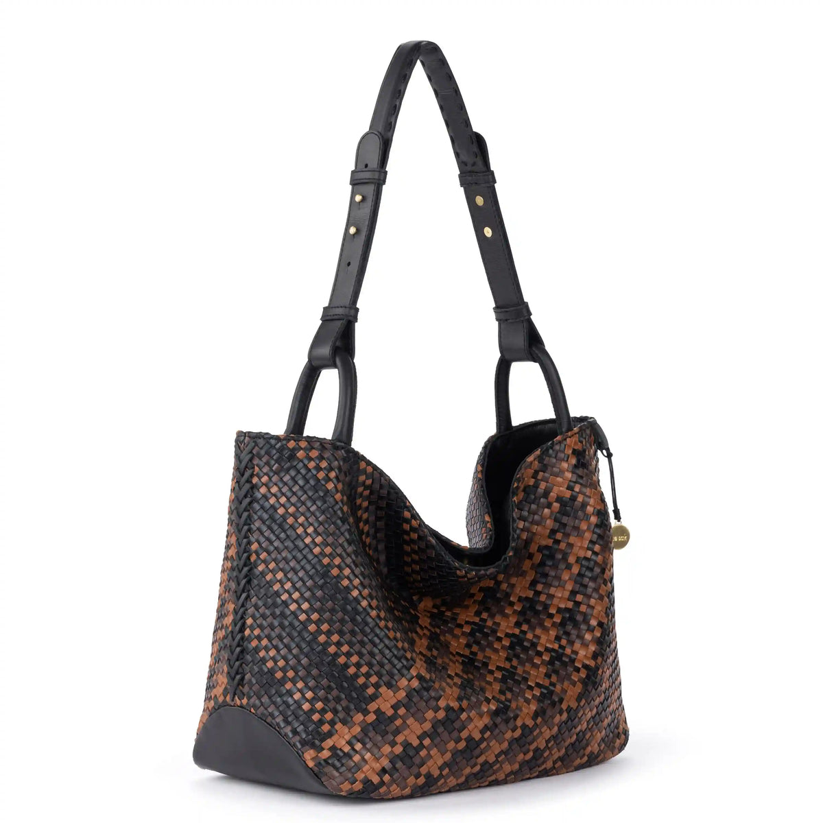 Los Feliz Medium Tote - Leather - Espresso Woven