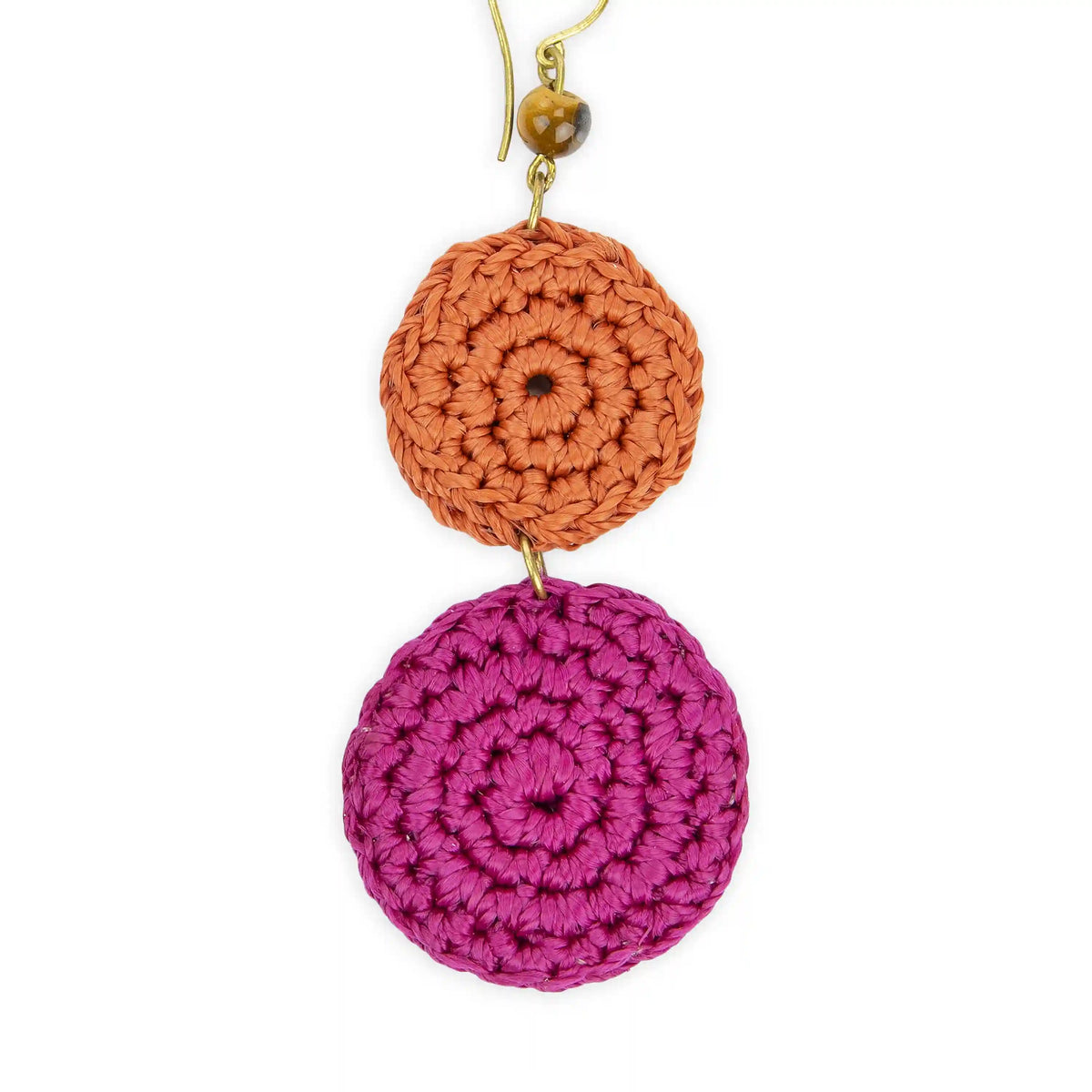 Jasper Double Disc Earrings - Hand Crochet - Pinkberry Cayen Block