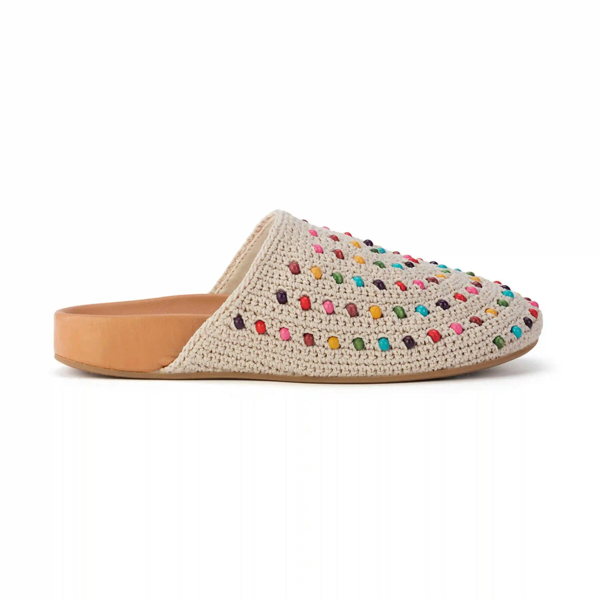 Bolinas Clog - Hand Crochet - Ecru Multi Beads