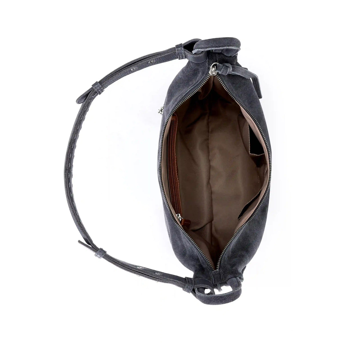 Los Feliz Bucket Hobo - Leather - Storm Grey Suede