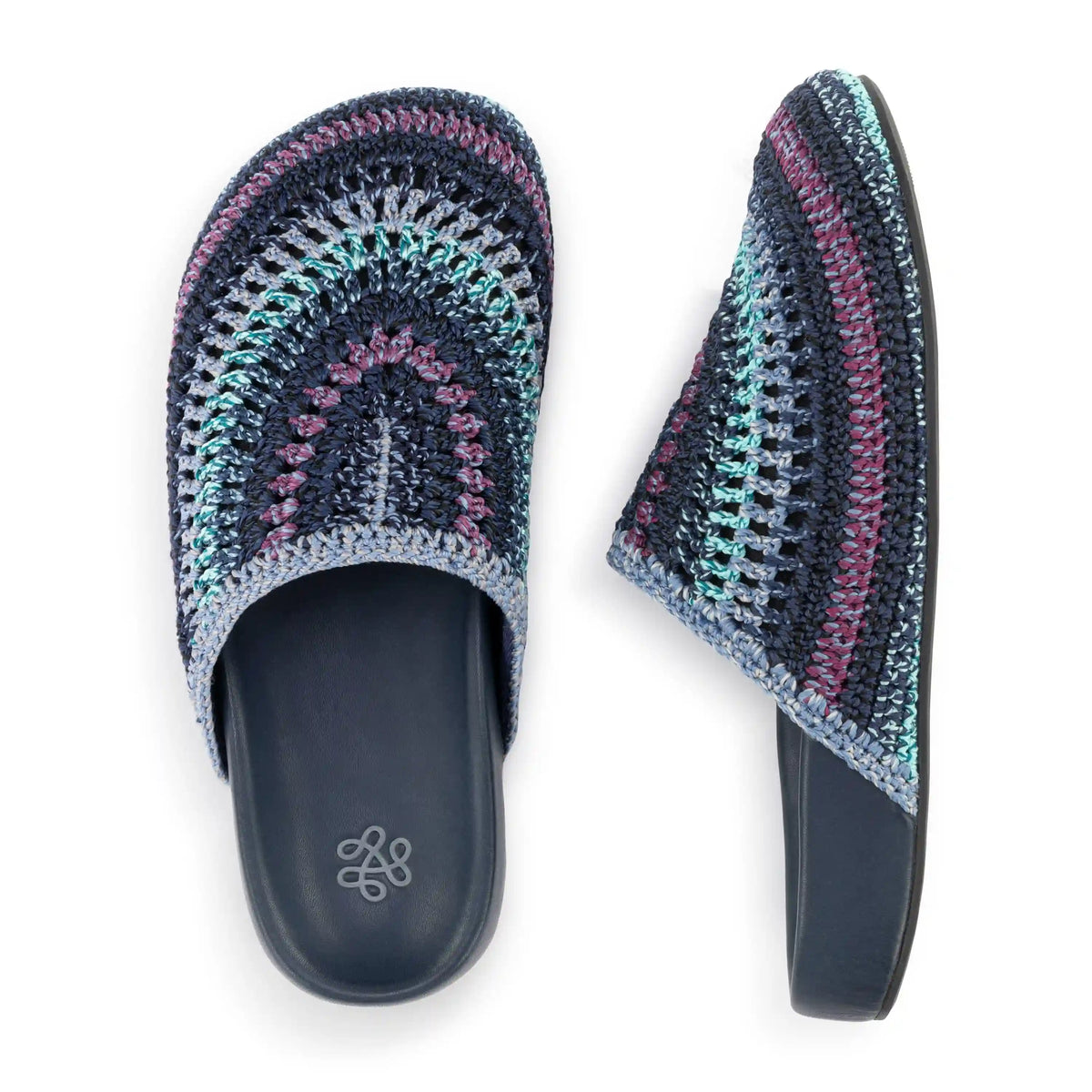 Bolinas Clog - Hand Crochet - Lapis Stripe