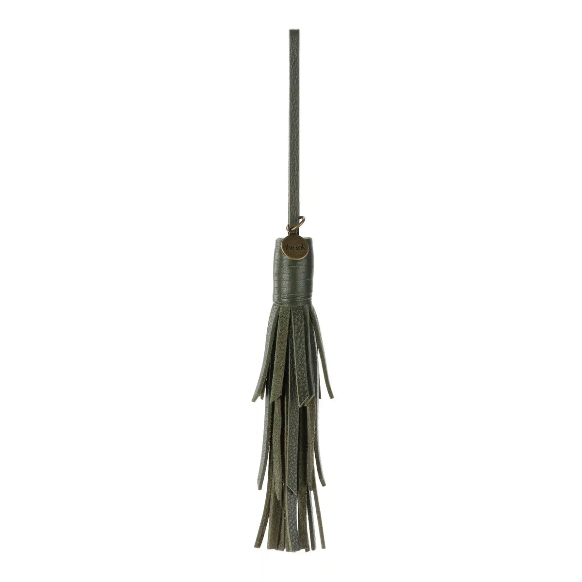 Cypress Tassel Dangle - Leather - Moss