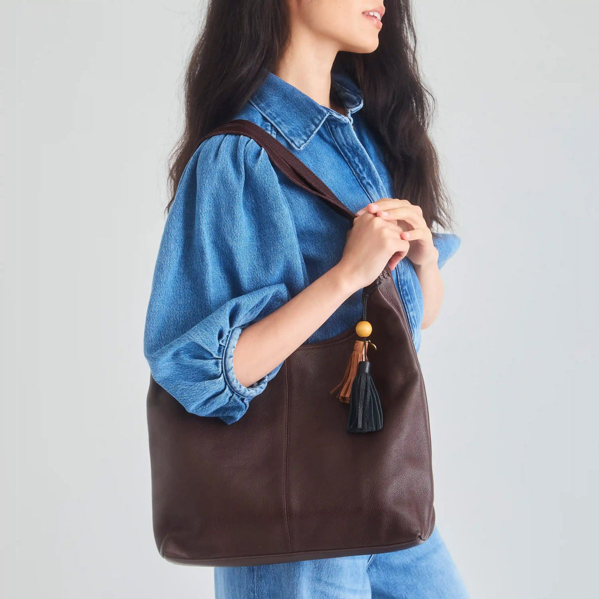 Huntley Hobo - Leather - Mahogany