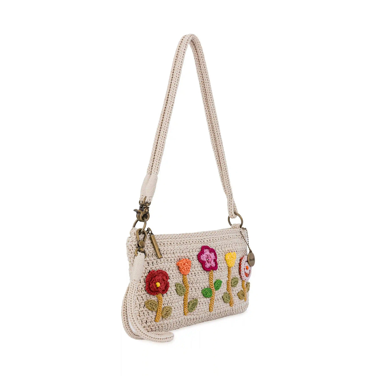 Vita Convertible Wristlet - Hand Crochet - Flower Ecru