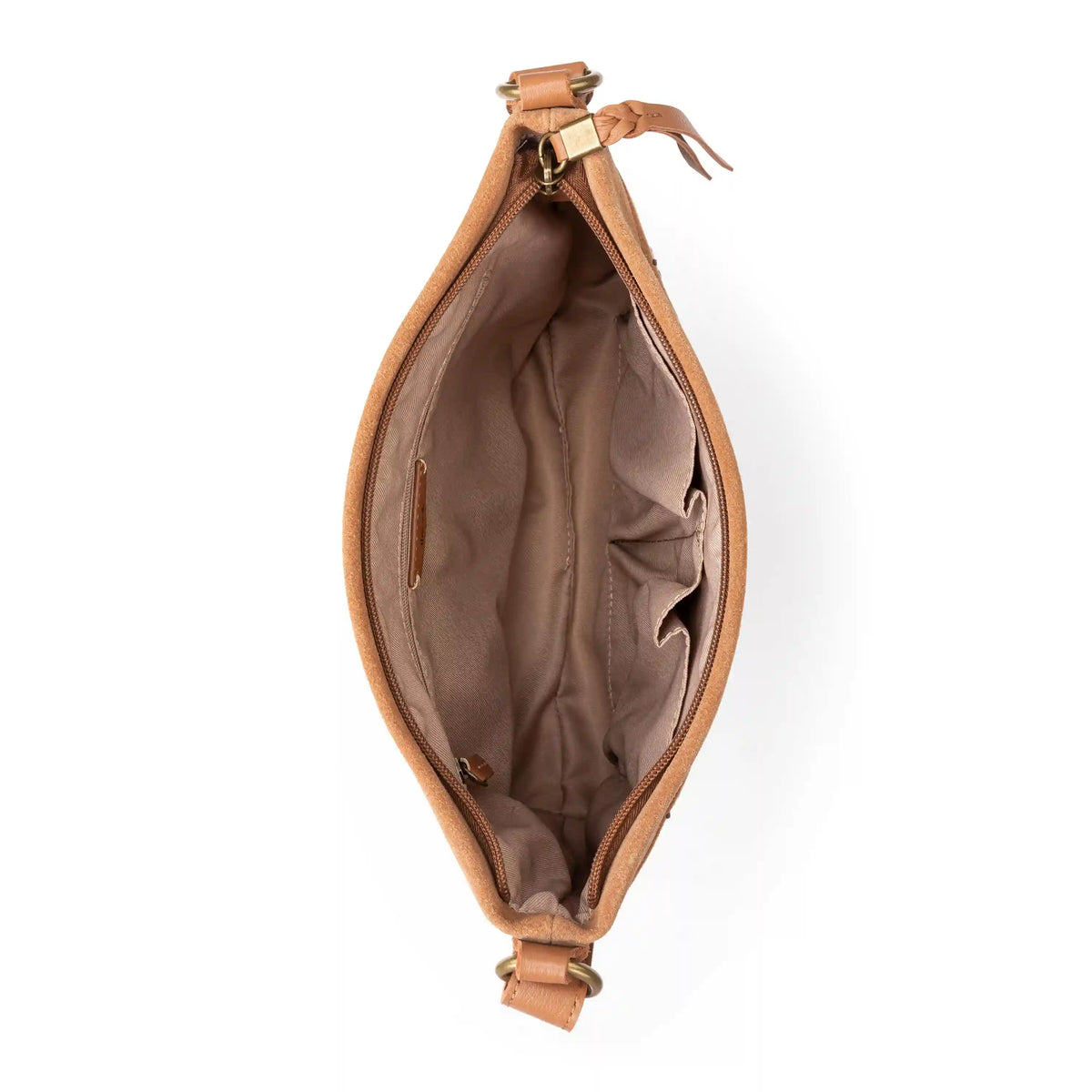 Melrose Crossbody - Leather - Tan Suede Whimsy Floral