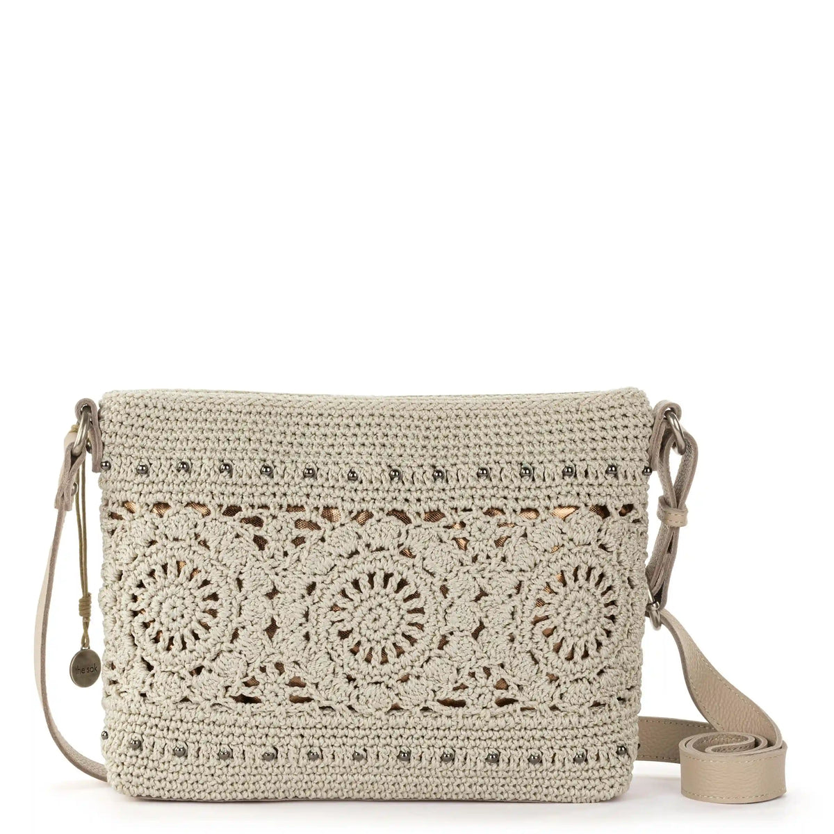 Melrose Crossbody - Hand Crochet - Natural Medallion