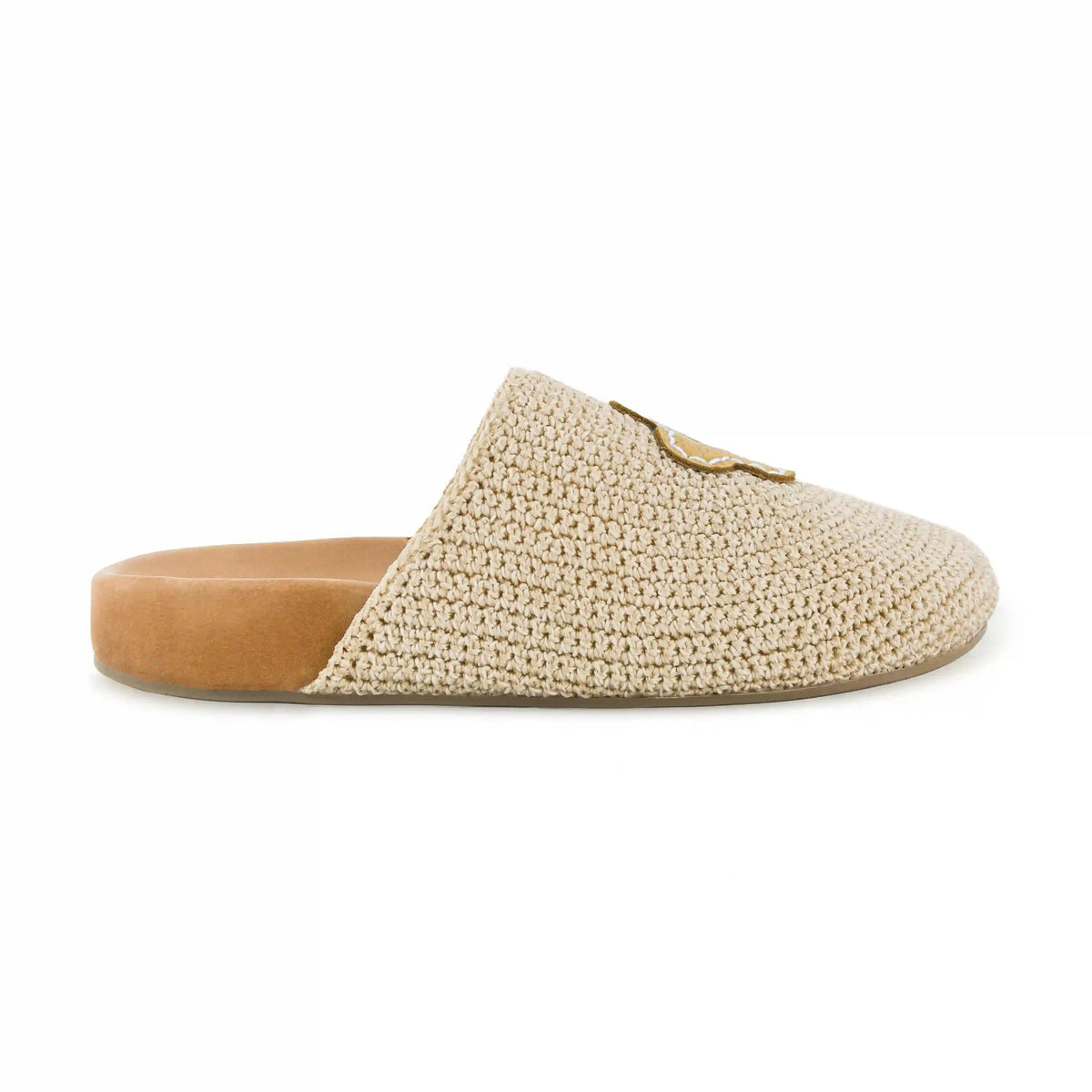 Bolinas Clog - Hand Crochet - Natural Buttercup Flower
