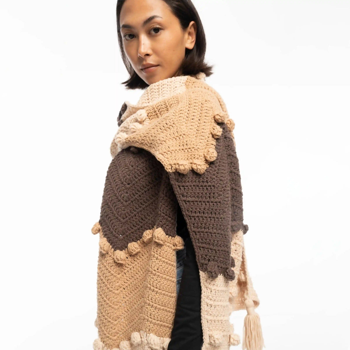 Haven Cozy Scarf - Hand Crochet - Neutral Multi